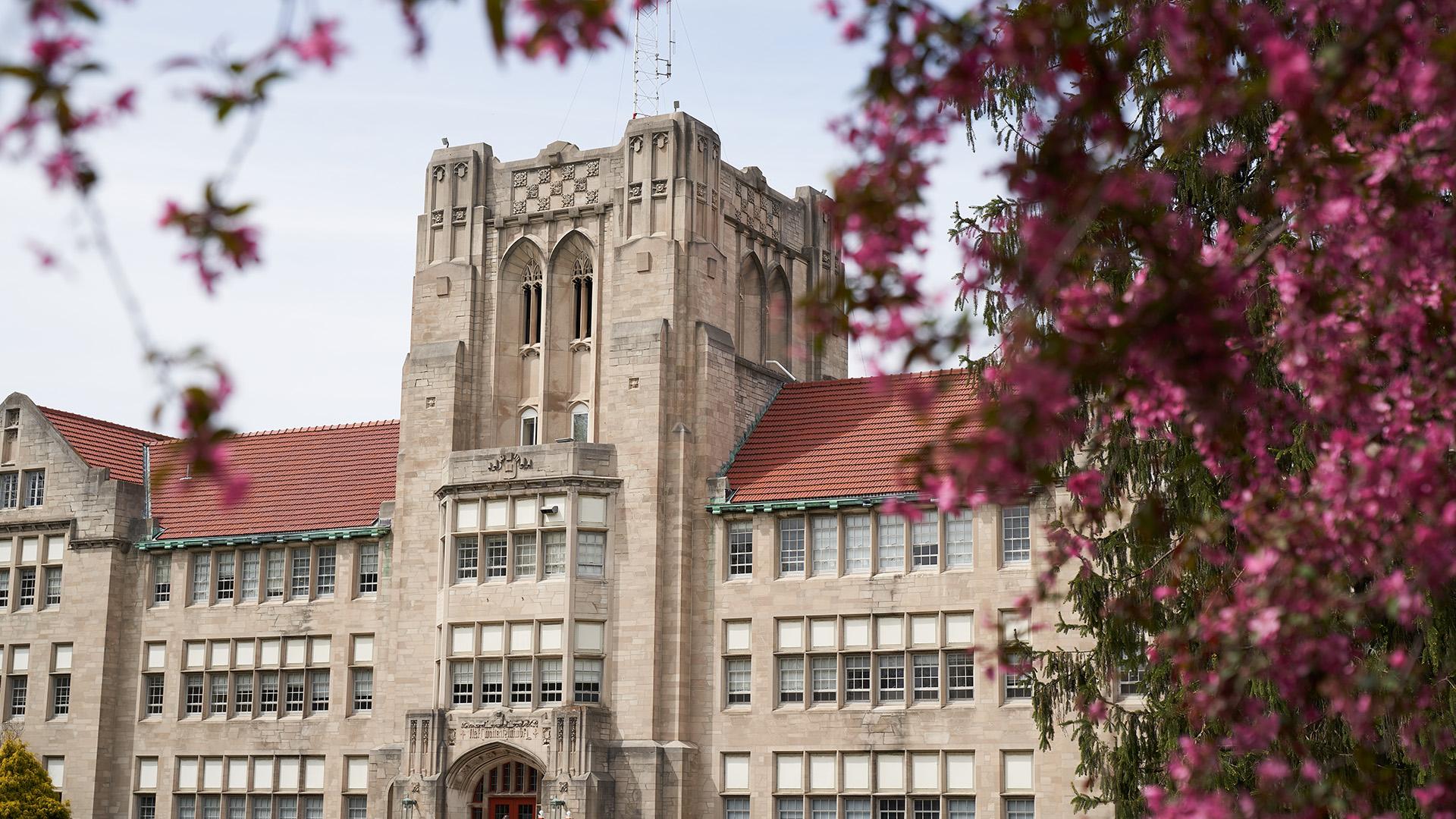 UE front oval and Olmsted Administration Hall